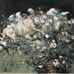 Tufa de trandafiri 3 - pictură în ulei pe pânză, artist Cristian Porumb